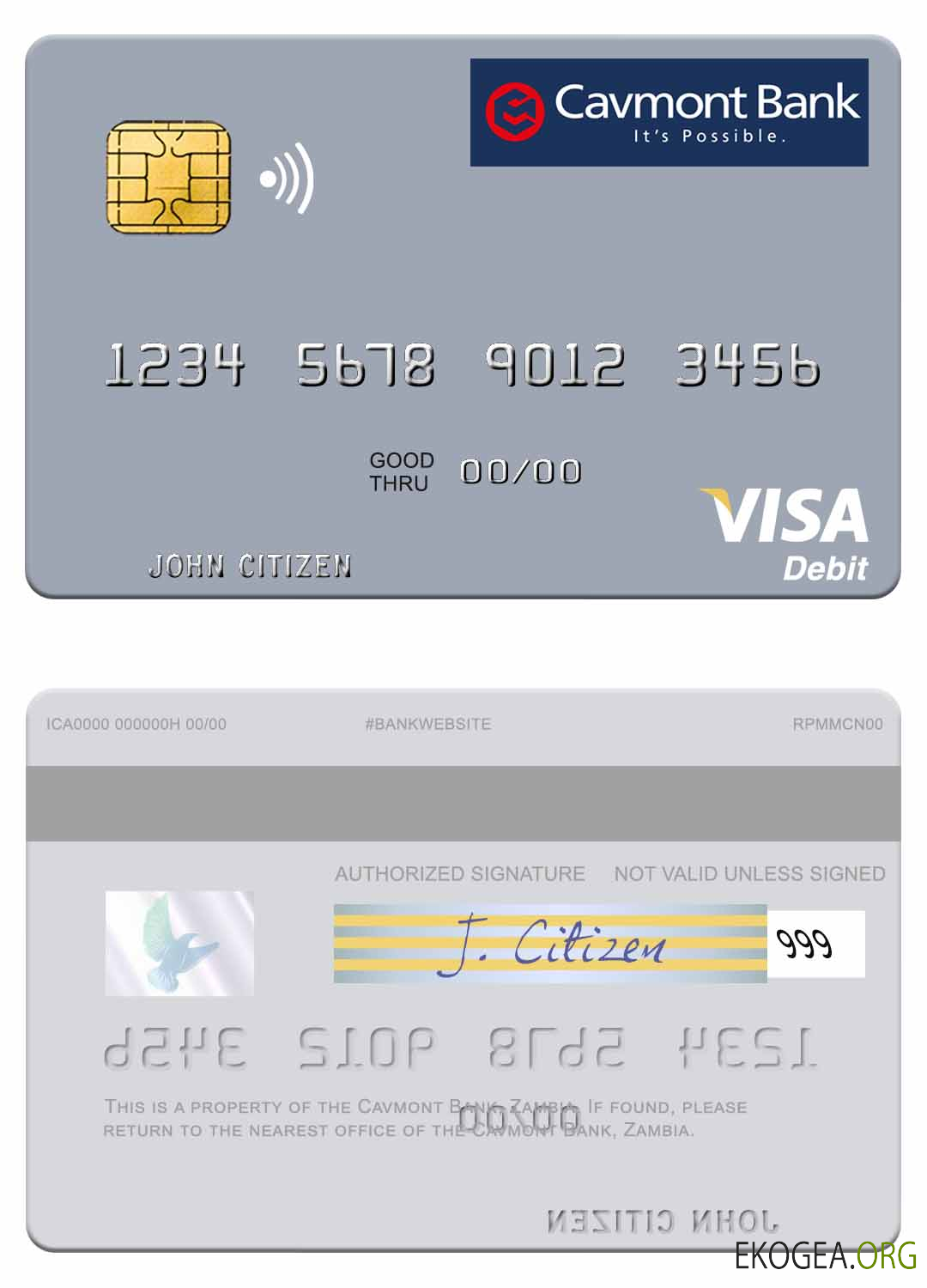 Carte de débit visa Zambie Cavmont Bank